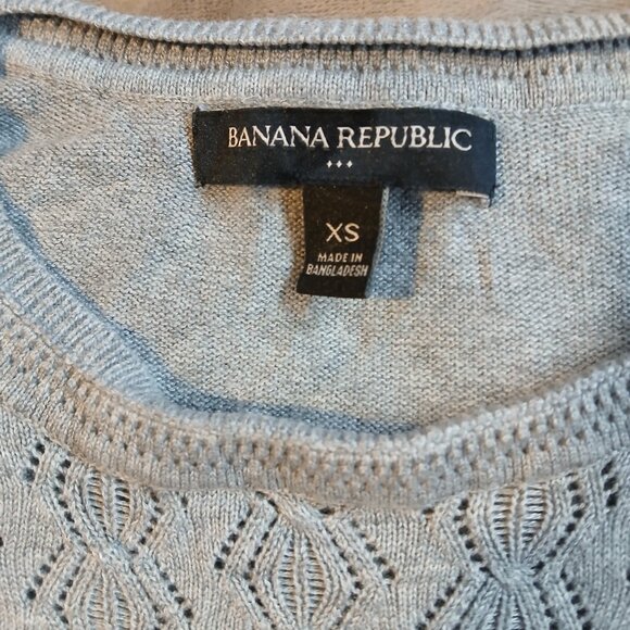 Banana Republic Factory Women's Pointelle Forever Sweater Grey SZ XS - Picture 3 of 5